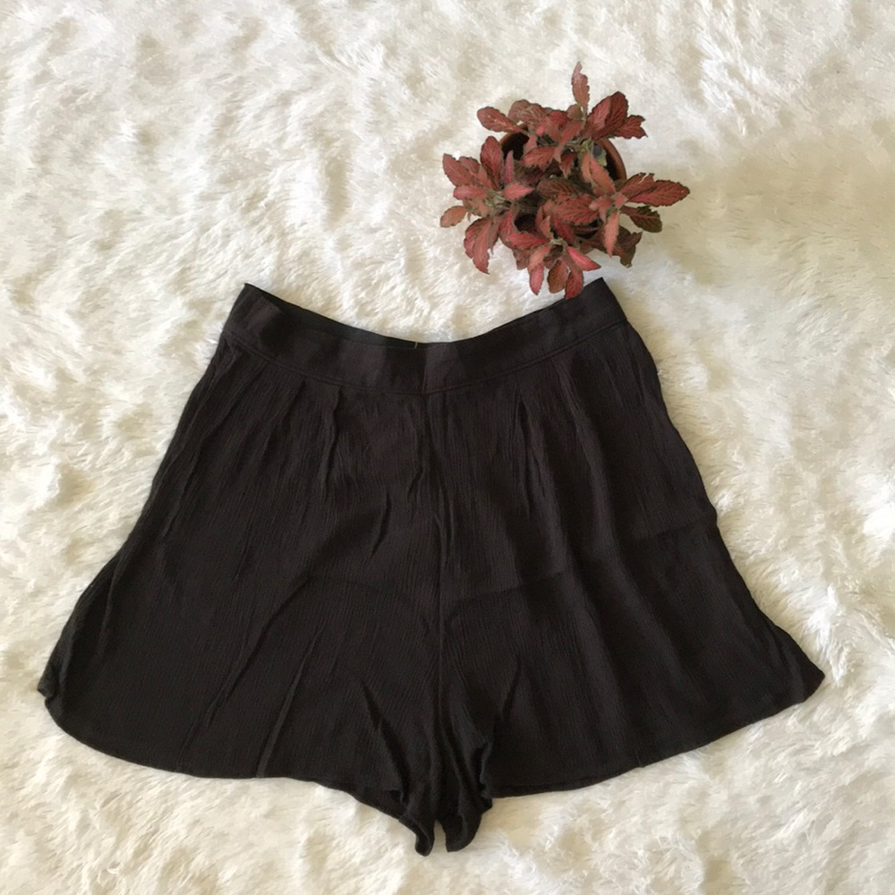 Flowy light weight black tap shorts